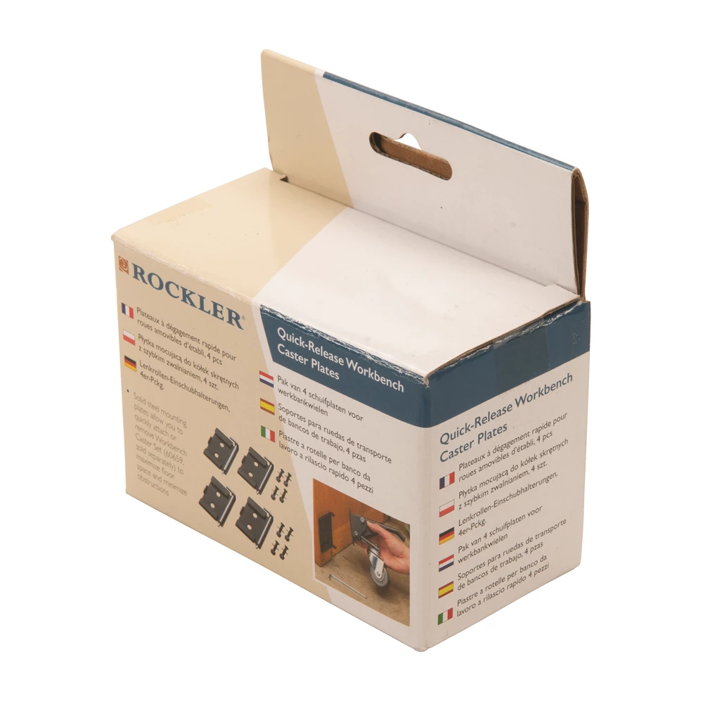 Toolstream Ltd Rockler QuickRelease Workbench Caster Plates 4pk