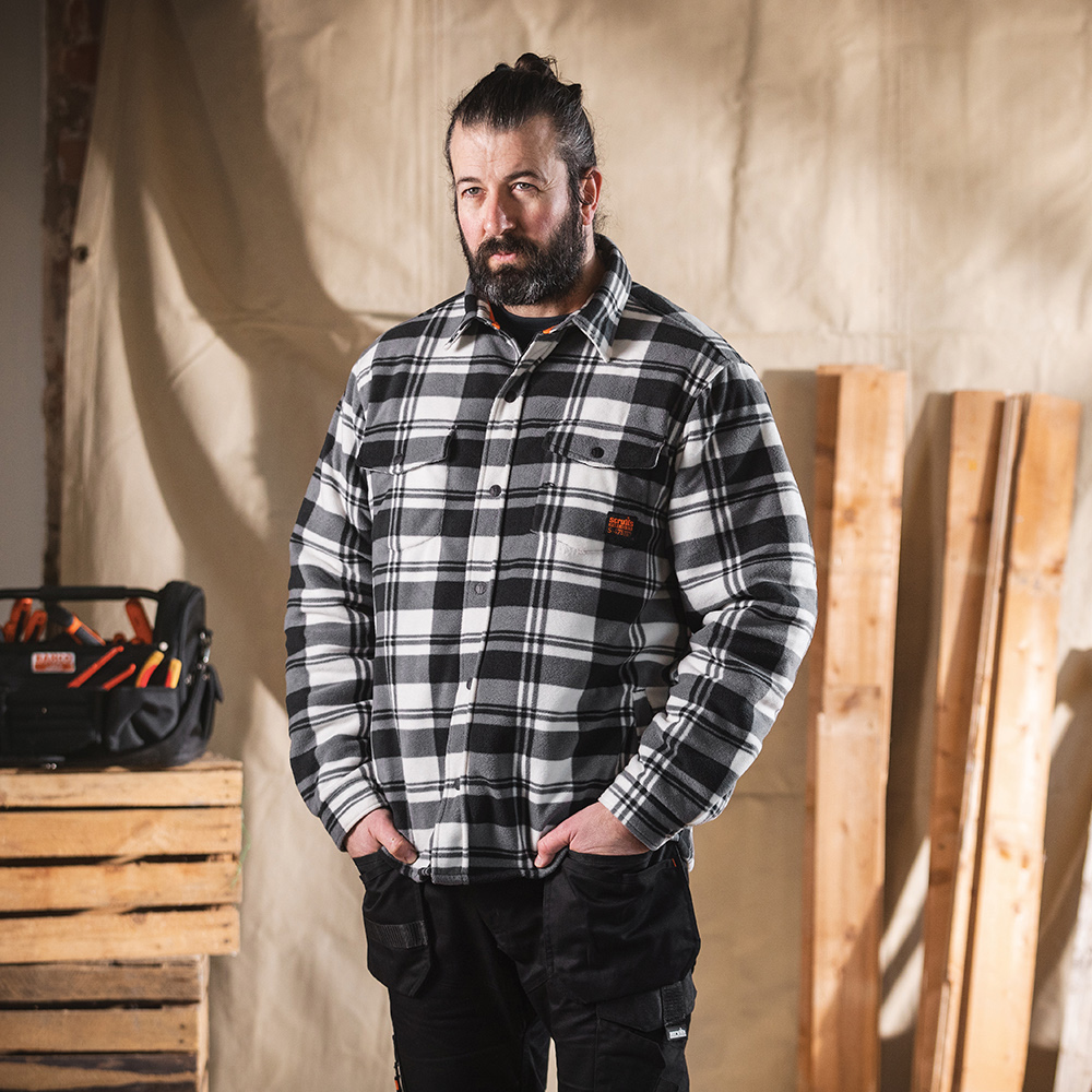 Toolstream Ltd | Scruffs Worker Padded Checked Shirt Black/White