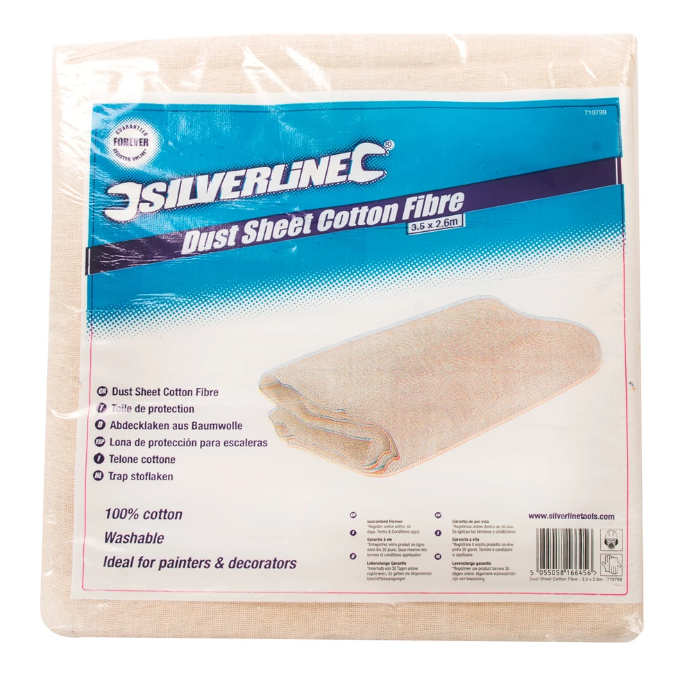 Toolstream Ltd Silverline Cotton Fibre Dust Sheet